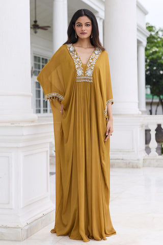 Draped kaftan Indian Wedding – Gold Shipra by Seema Thukral