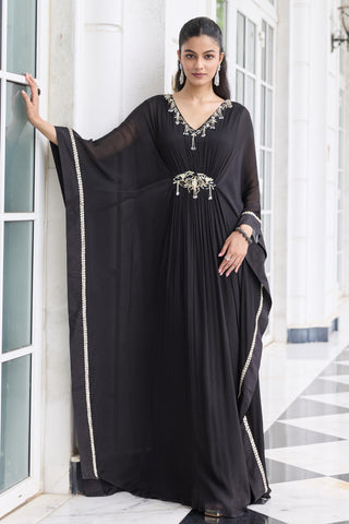 Draped kaftan Indian Wedding – Black Jannat by Seema Thukral