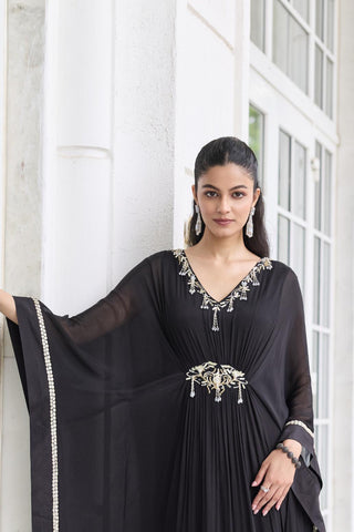 Draped kaftan Indian Wedding – Black Jannat by Seema Thukral