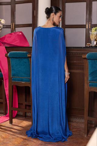 Draped kaftan Contemporary Wear Blue Kinaya by Seema Thukral