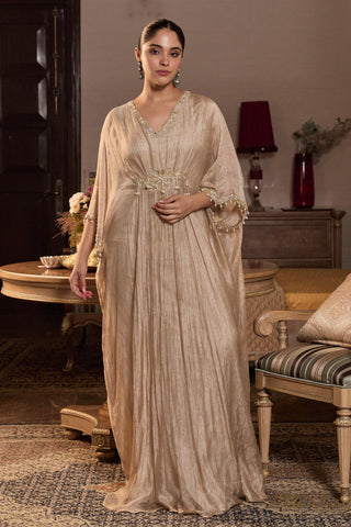 Gold kaftan Contemporary Wear Kriti by Seema Thukral