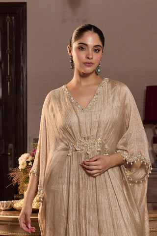 Gold kaftan Contemporary Wear Kriti by Seema Thukral