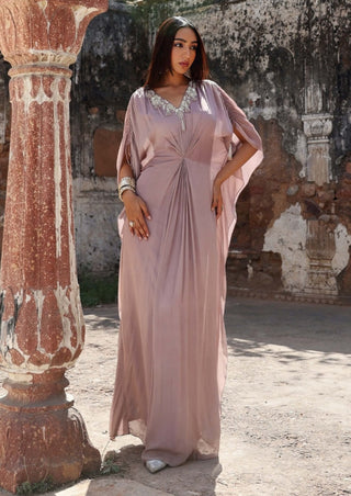 Mirra lilac draped kaftan