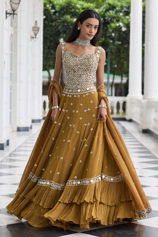 Bridal lehenga set Indian Wedding – Gold Nidhi by Seema Thukral