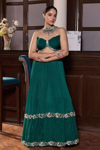 Skirt set Indian Wedding – Green Janam by Seema Thukral