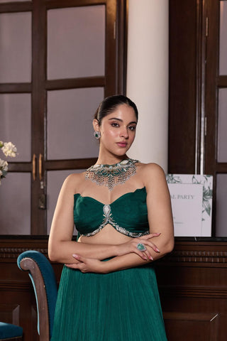 Skirt set Indian Wedding – Green Janam by Seema Thukral