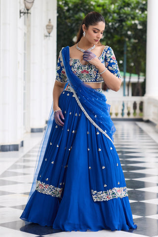 Bridal lehenga set Indian Wedding – Blue Heena by Seema Thukral