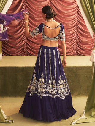 Rani purple embellished lehenga set