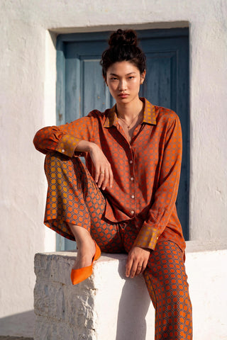 Co-ord Set Contemporary Wear - Orange Sundial by Nautanky