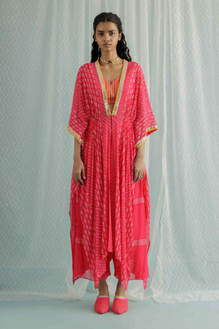 Fuchsia nino kaftan and dhoti set