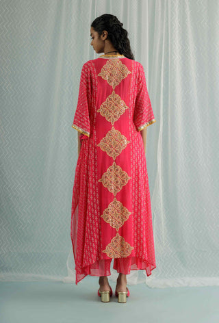 Fuchsia nino kaftan and dhoti set