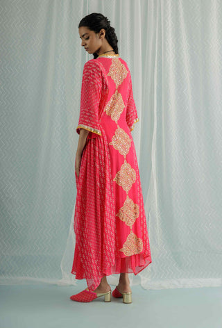 Fuchsia nino kaftan and dhoti set