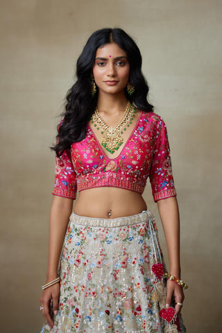 Lehenga Set Indian Wedding – Gray Sweetheart by Shasha Gaba