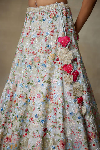 Lehenga Set Indian Wedding – Gray Sweetheart by Shasha Gaba