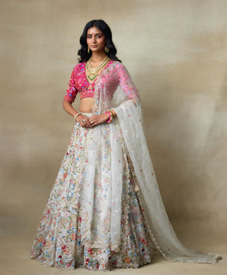 Lehenga Set Indian Wedding – Gray Sweetheart by Shasha Gaba