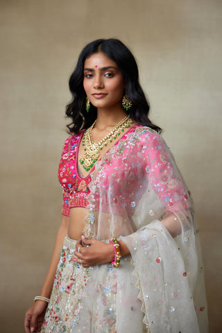 Lehenga Set Indian Wedding – Gray Sweetheart by Shasha Gaba