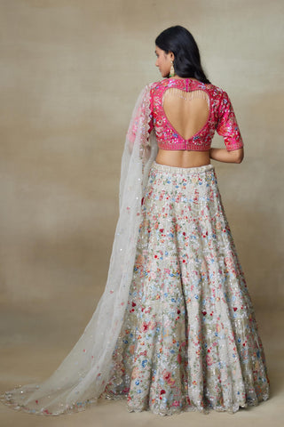 Lehenga Set Indian Wedding – Gray Sweetheart by Shasha Gaba