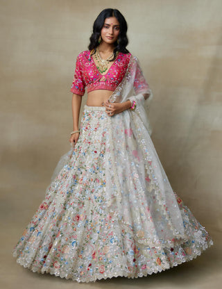 Lehenga Set Indian Wedding – Gray Sweetheart by Shasha Gaba