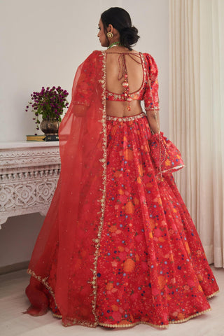 Lehenga set for women for Indian Wedding – Kesar dinchariya lehenga set by Shasha Gaba