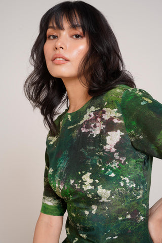 Multicolor Chaya Sage Ruched Dress – Evening Soiree Elegant Ruched Dress by Advait