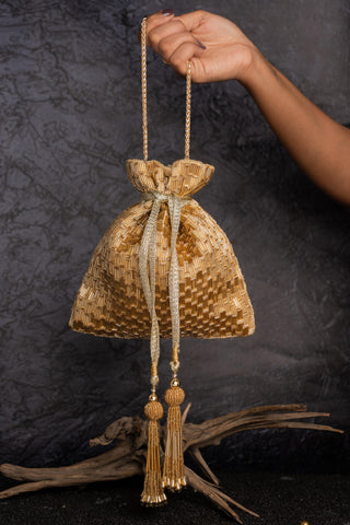 Gold salli en vie kasse bag