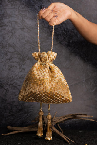 Gold salli en vie kasse bag