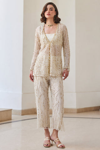 White twin flames jacket set