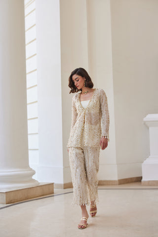 White twin flames jacket set