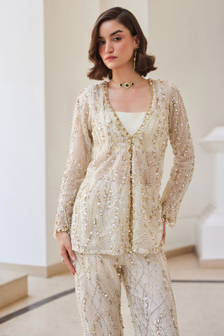 White twin flames jacket set