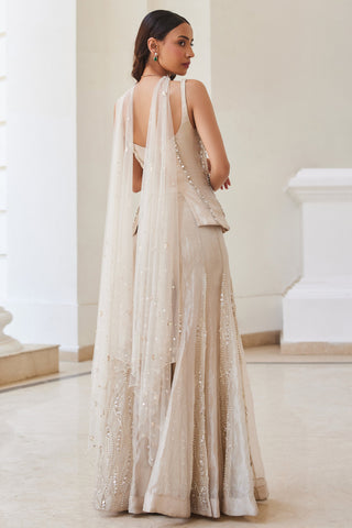 Ivory gold twin flames sharara with corset