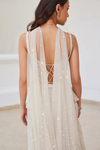 Ivory gold twin flames sharara with corset