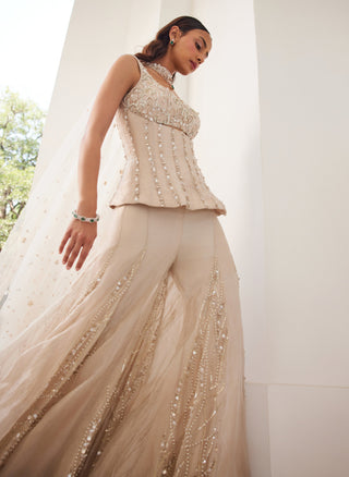 Ivory gold twin flames sharara with corset