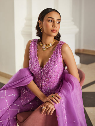 Pink twin flames tonal sharara set