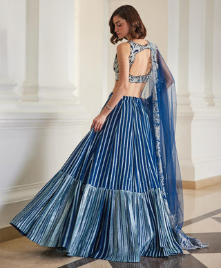 Blue twin flames lehenga set
