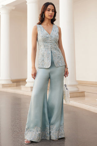 Blue twin flames peplum set