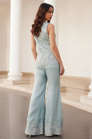 Blue twin flames peplum set