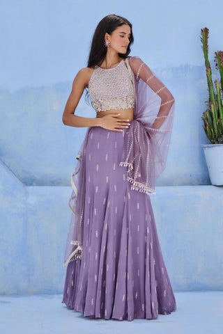 Lehenga Indian Wedding - Purple Sara Lehenga by Chamee & Palak