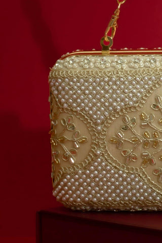 Clutch for Wedding Wear â€“ Beige Sehra Edit by Amyra
