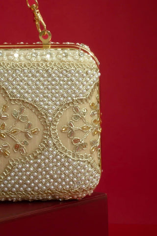 Clutch for Wedding Wear â€“ Beige Sehra Edit by Amyra