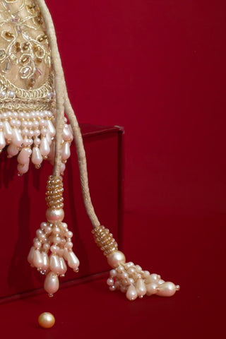 Mini Potli for Wedding Wear â€“ Beige Sehra Edit by Amyra