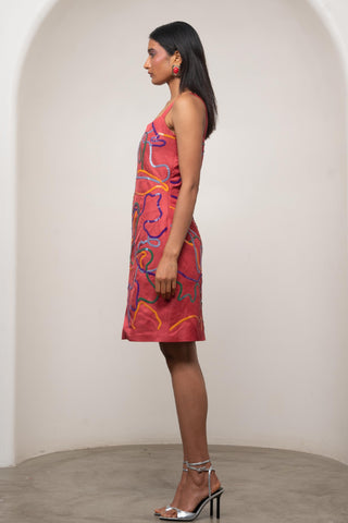 Embroidered Dress for Contemporary Wear - Multicolor Siro Sena by Advait