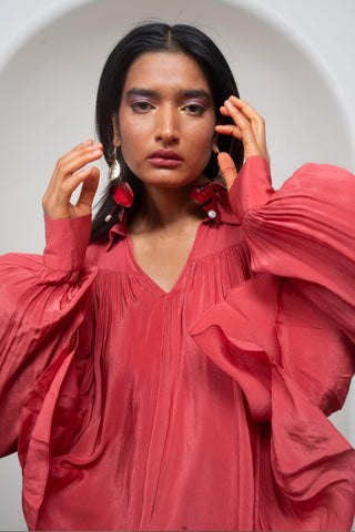 Skirt Set for Contemporary Wear - Multicolor Siro Sena Gathered Top Set by Advait