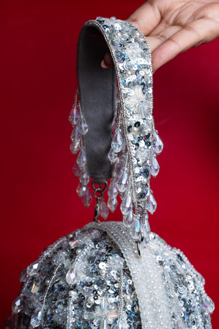 Silver sequin enchantment soccer chic bag