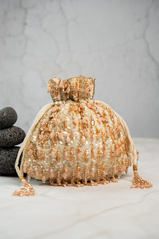 Luxury Potli Bag Indian Wedding – Serenity Oceanic Blush by Nayaab by Sonia