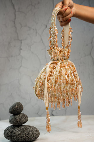 Luxury Potli Bag Indian Wedding – Serenity Oceanic Blush by Nayaab by Sonia