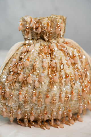 Luxury Potli Bag Indian Wedding – Serenity Oceanic Blush by Nayaab by Sonia