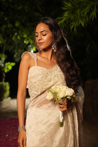 Silver dil se nyra saree