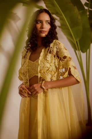 Yellow nyra solana cape set