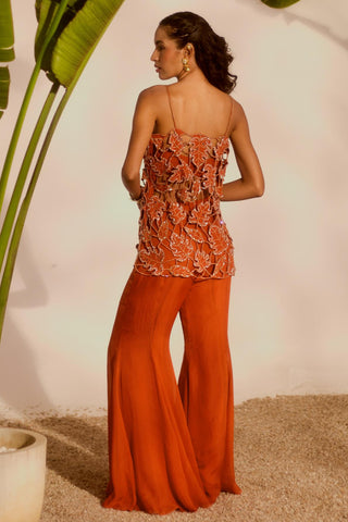 Orange nyra silas tunic set