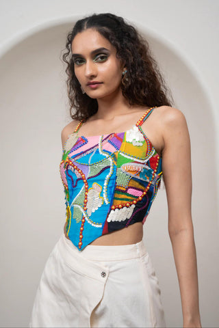 Corset Top for Contemporary Wear – Multicolor Siro Sorel by Advait